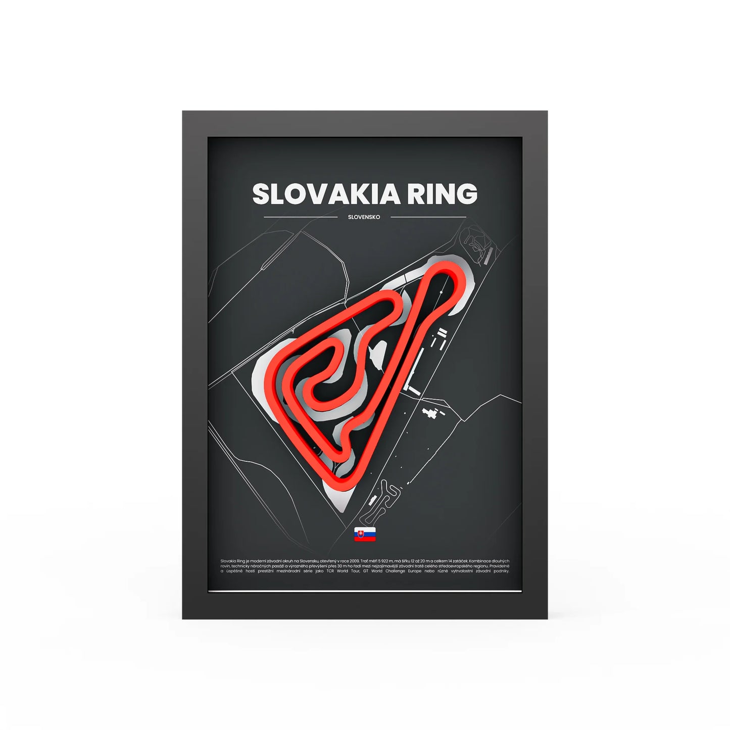 3D Obraz Okruhu - SLOVAKIA RING s vlastním textem
