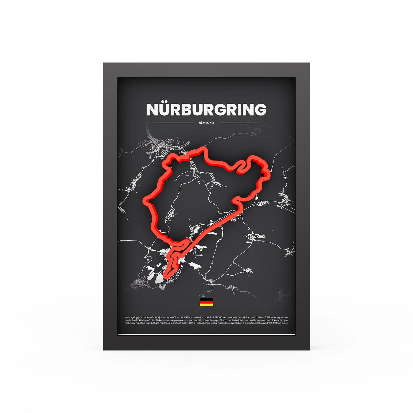 3D Obraz Okruhu - NÜRBURGRING s vlastním textem