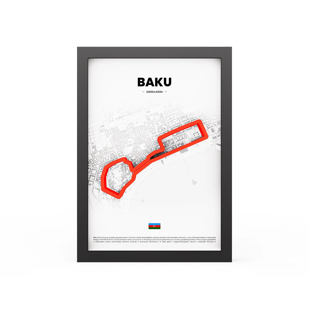 3D Obraz Okruhu - BAKU s vlastním textem