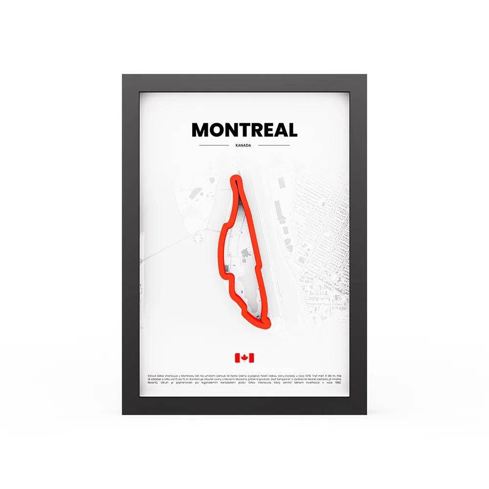 3D Obraz Okruhu - MONTREAL s vlastním textem