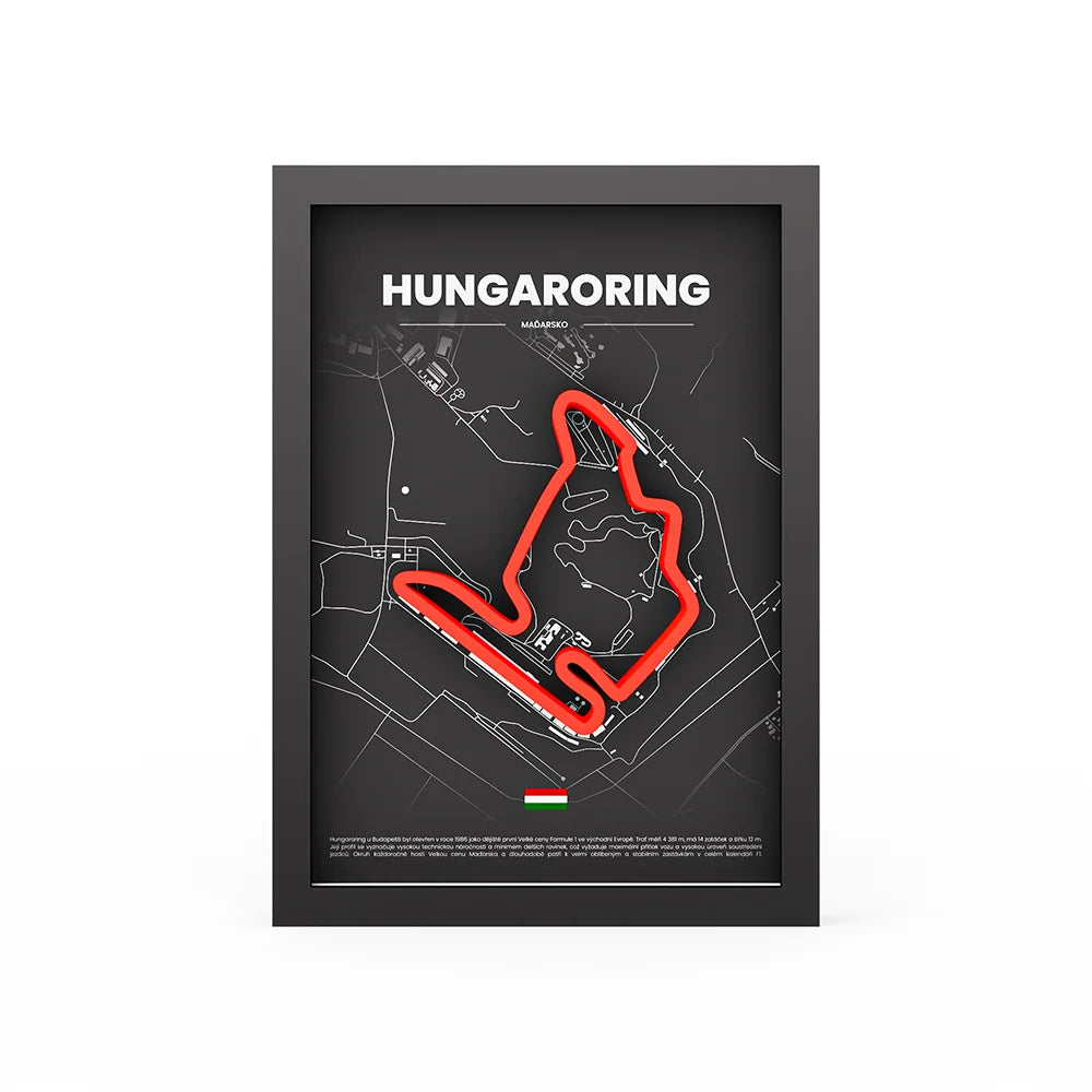 3D Obraz Okruhu - HUNGARORING s vlastním textem