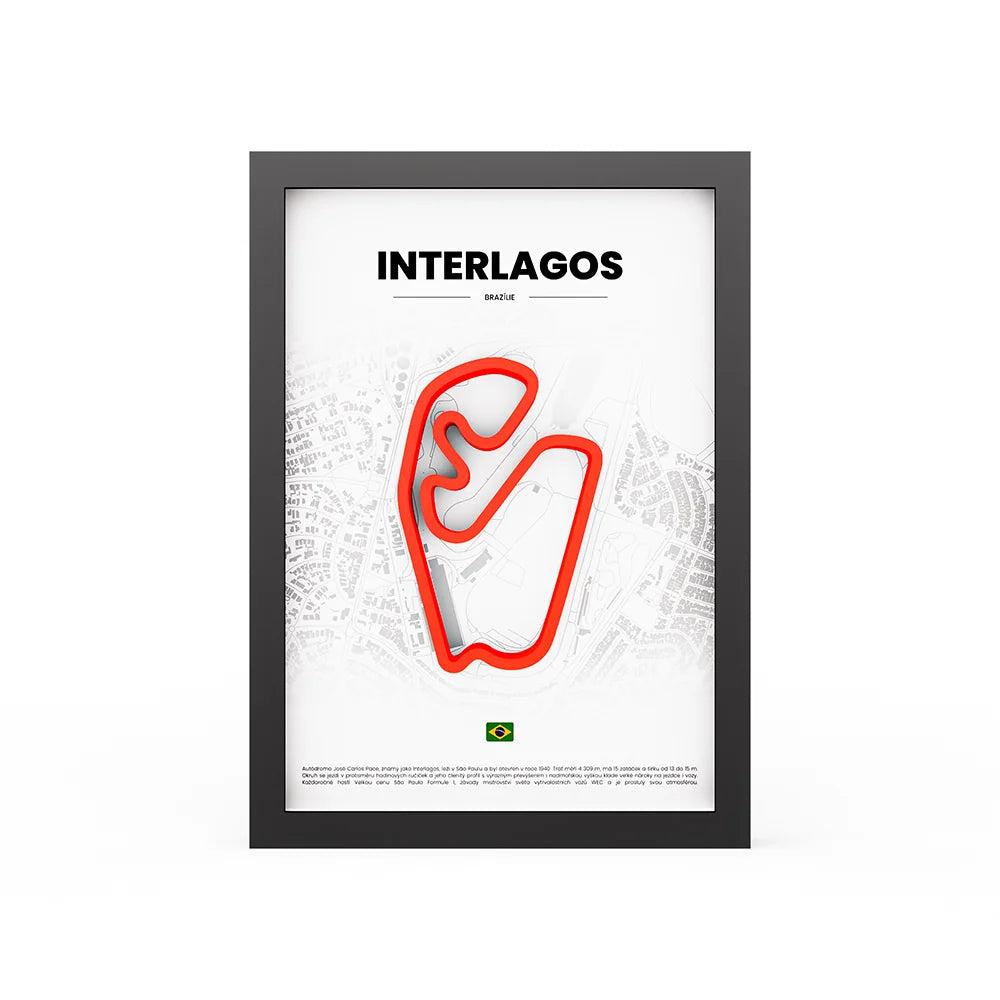 3D Obraz Okruhu - INTERLAGOS s vlastním textem