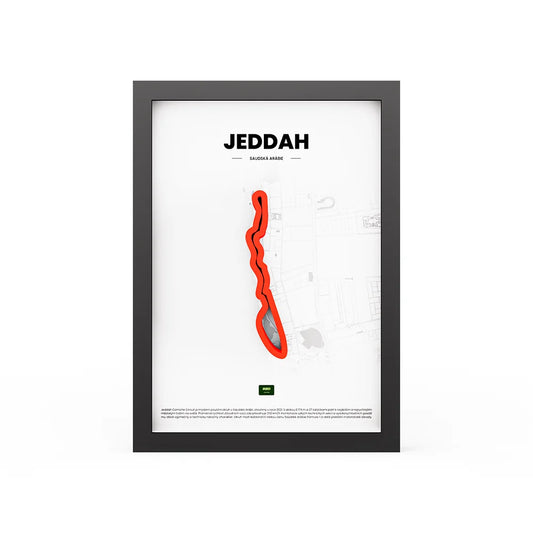 3D Obraz Okruhu - JEDDAH s vlastním textem