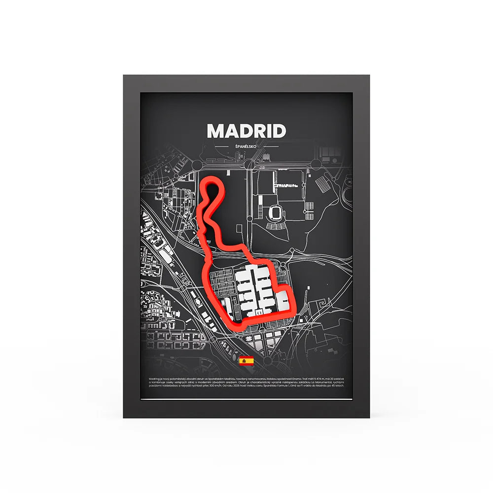 3D Obraz Okruhu - MADRID s vlastním textem