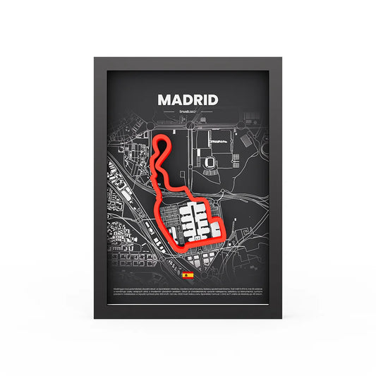 3D Obraz Okruhu - MADRID s vlastním textem