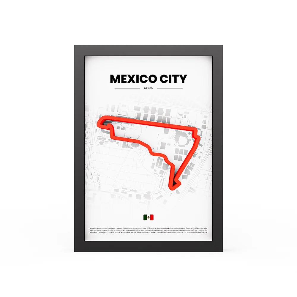 3D Obraz Okruhu - MEXICO CITY s vlastním textem