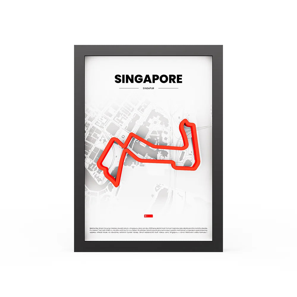 3D Obraz Okruhu - SINGAPORE s vlastním textem