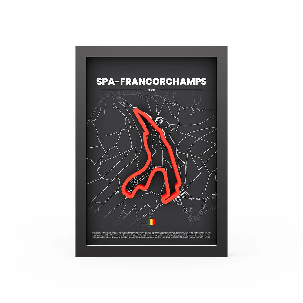 3D Obraz Okruhu - SPA-FRANCORCHAMPS s vlastním textem