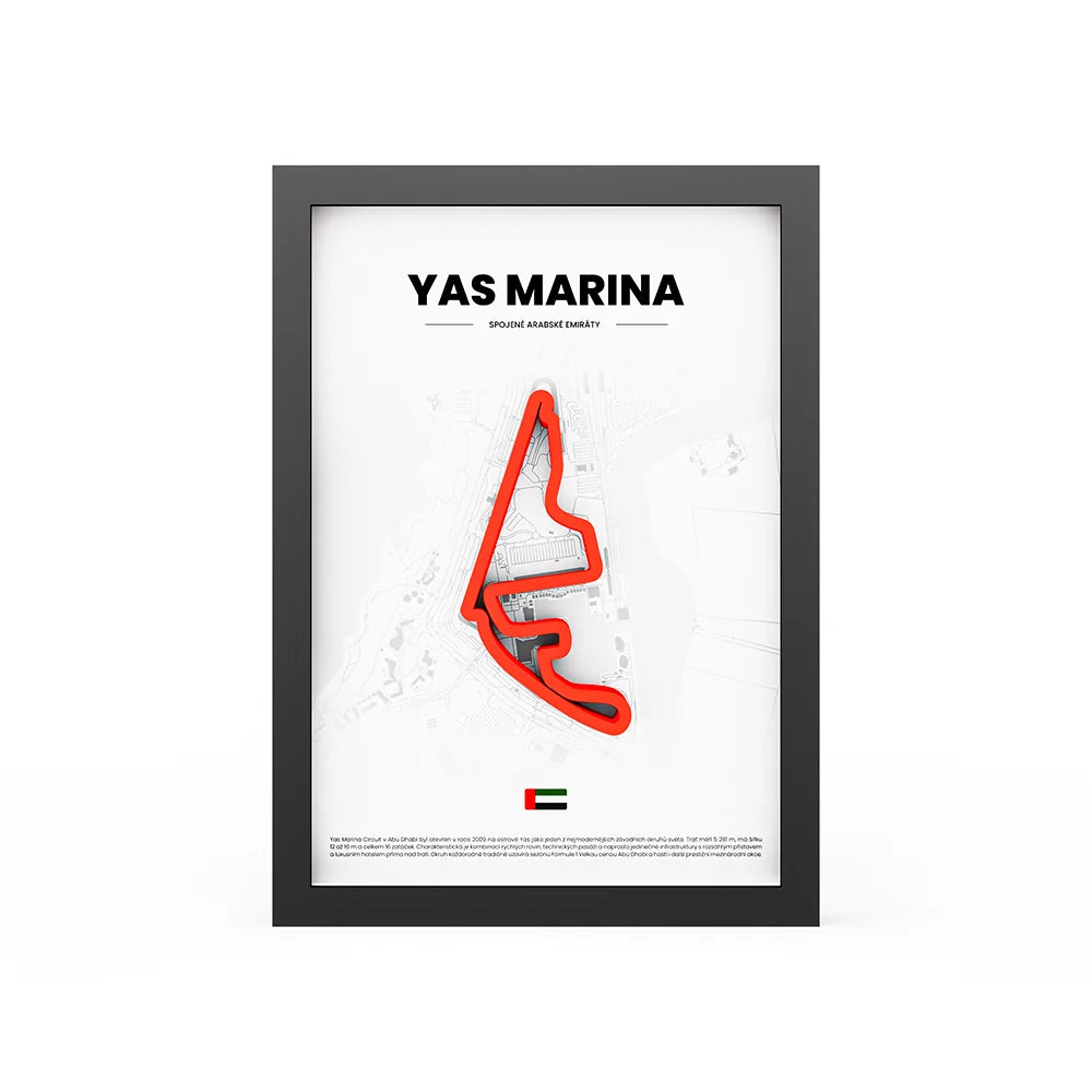 3D Obraz Okruhu - YAS MARINA s vlastním textem