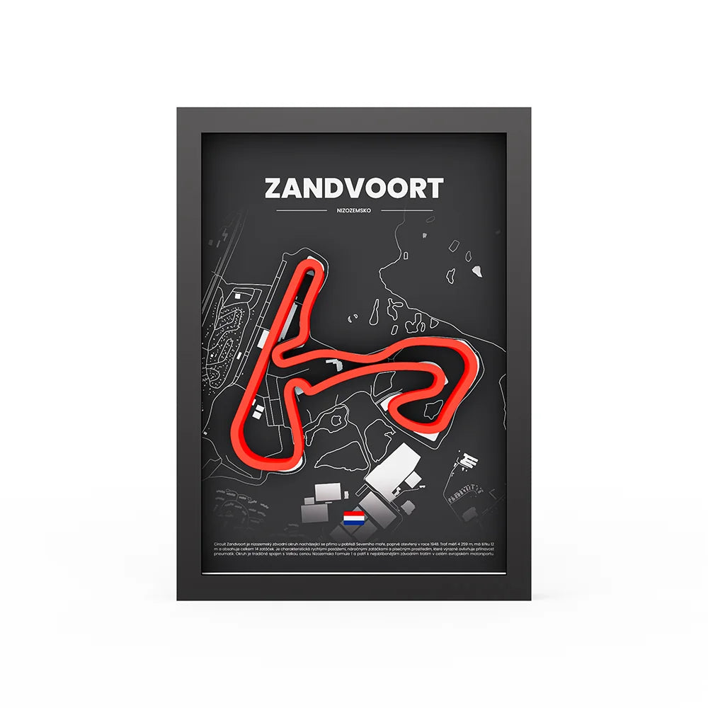 3D Obraz Okruhu - ZANDVOORT s vlastním textem