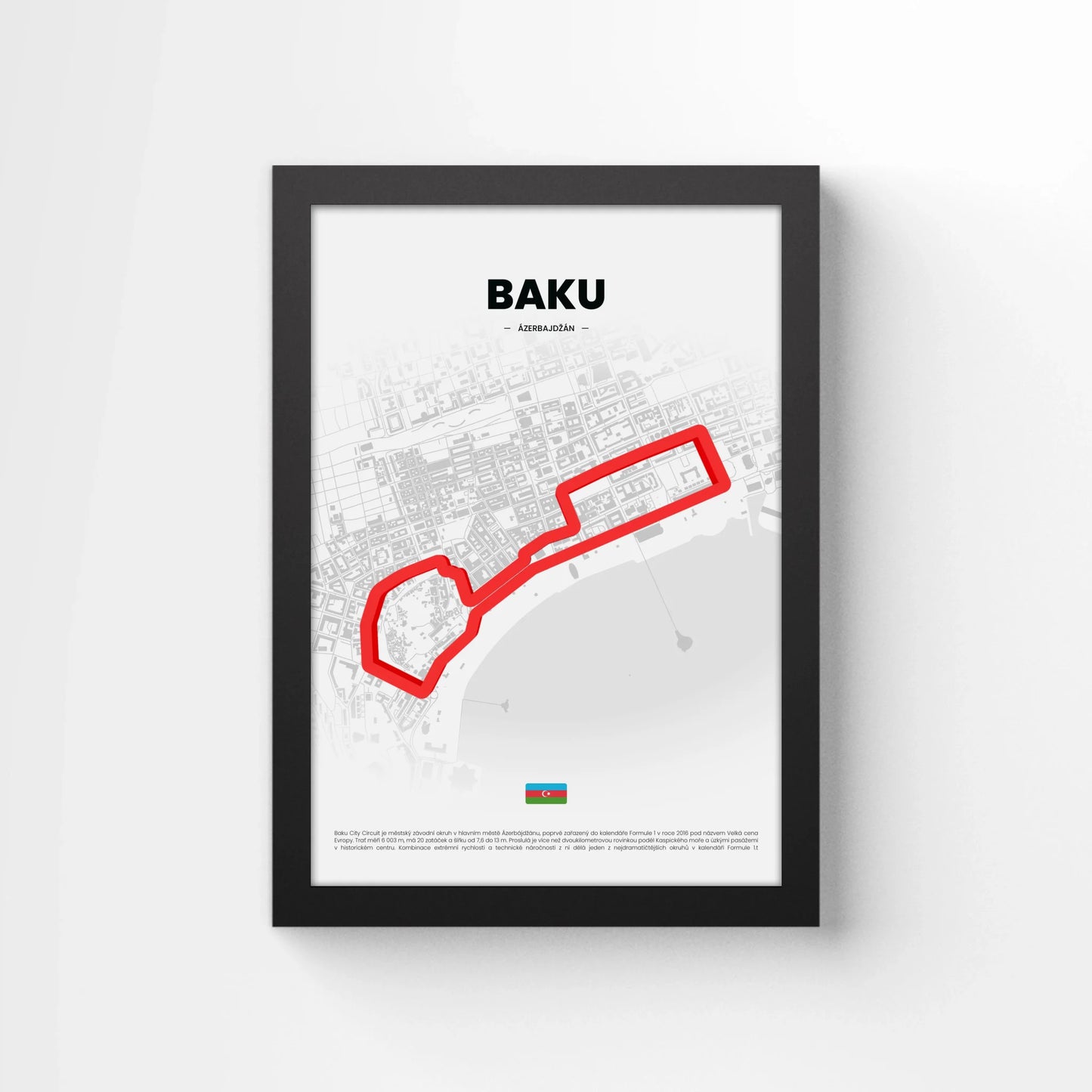 3D Obraz Okruhu - BAKU s vlastním textem