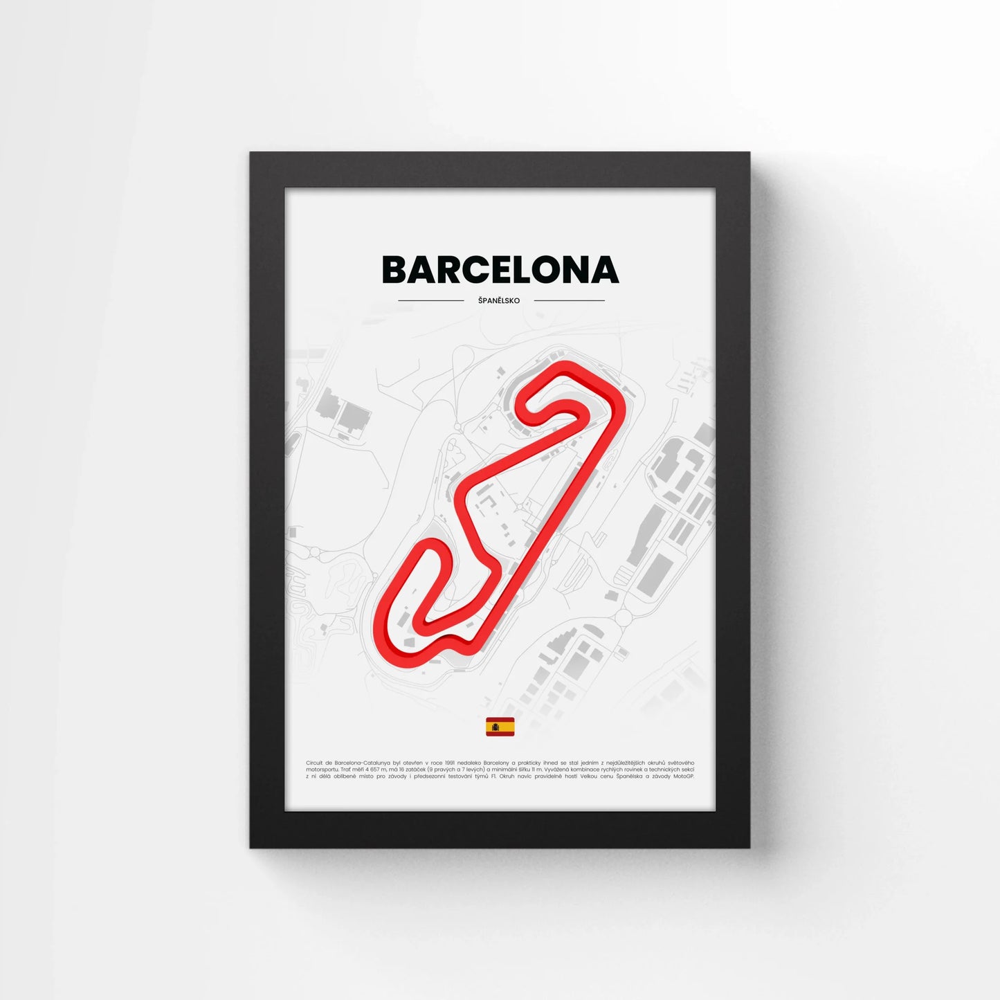3D Obraz Okruhu - BARCELONA s vlastním textem