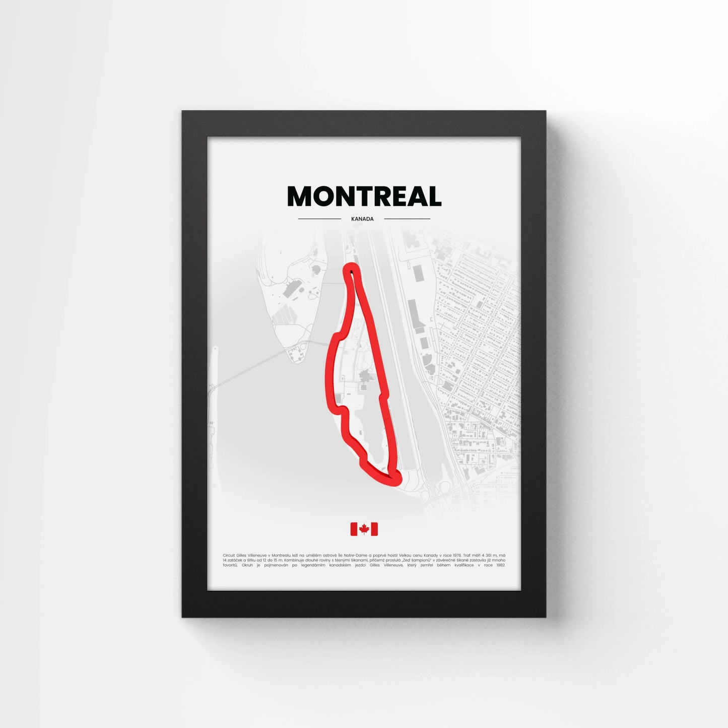 3D Obraz Okruhu - MONTREAL s vlastním textem