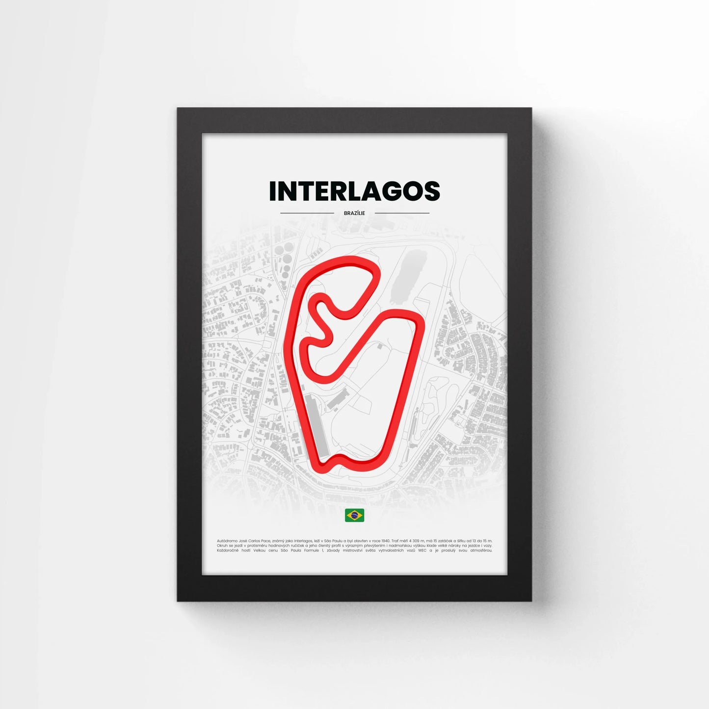 3D Obraz Okruhu - INTERLAGOS s vlastním textem
