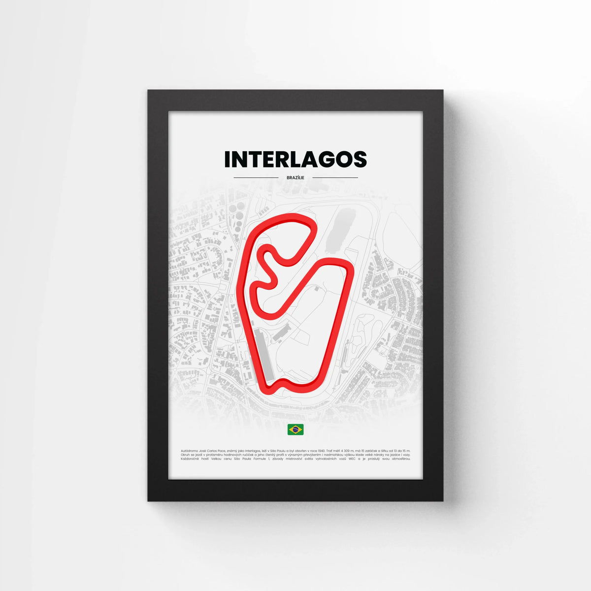 3D Obraz Okruhu - INTERLAGOS s vlastním textem
