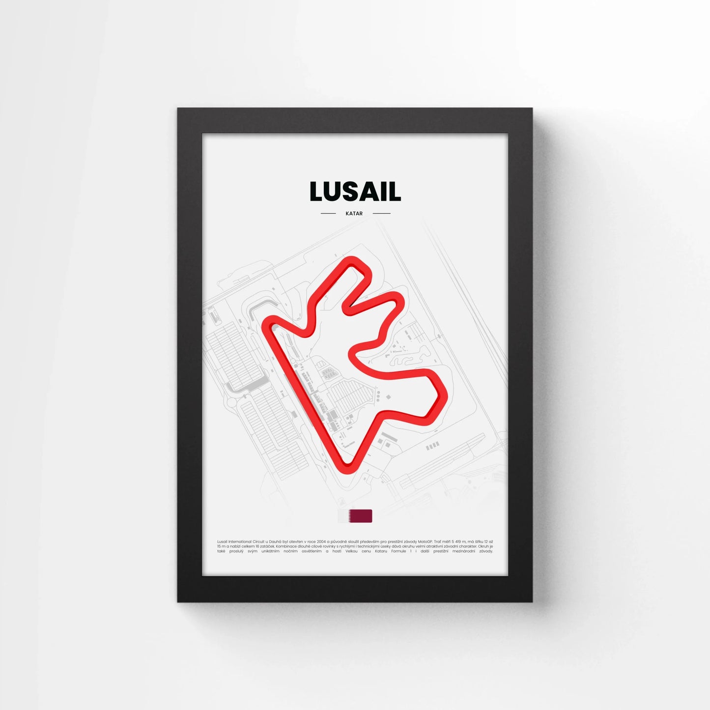 3D Obraz Okruhu - LUSAIL s vlastním textem