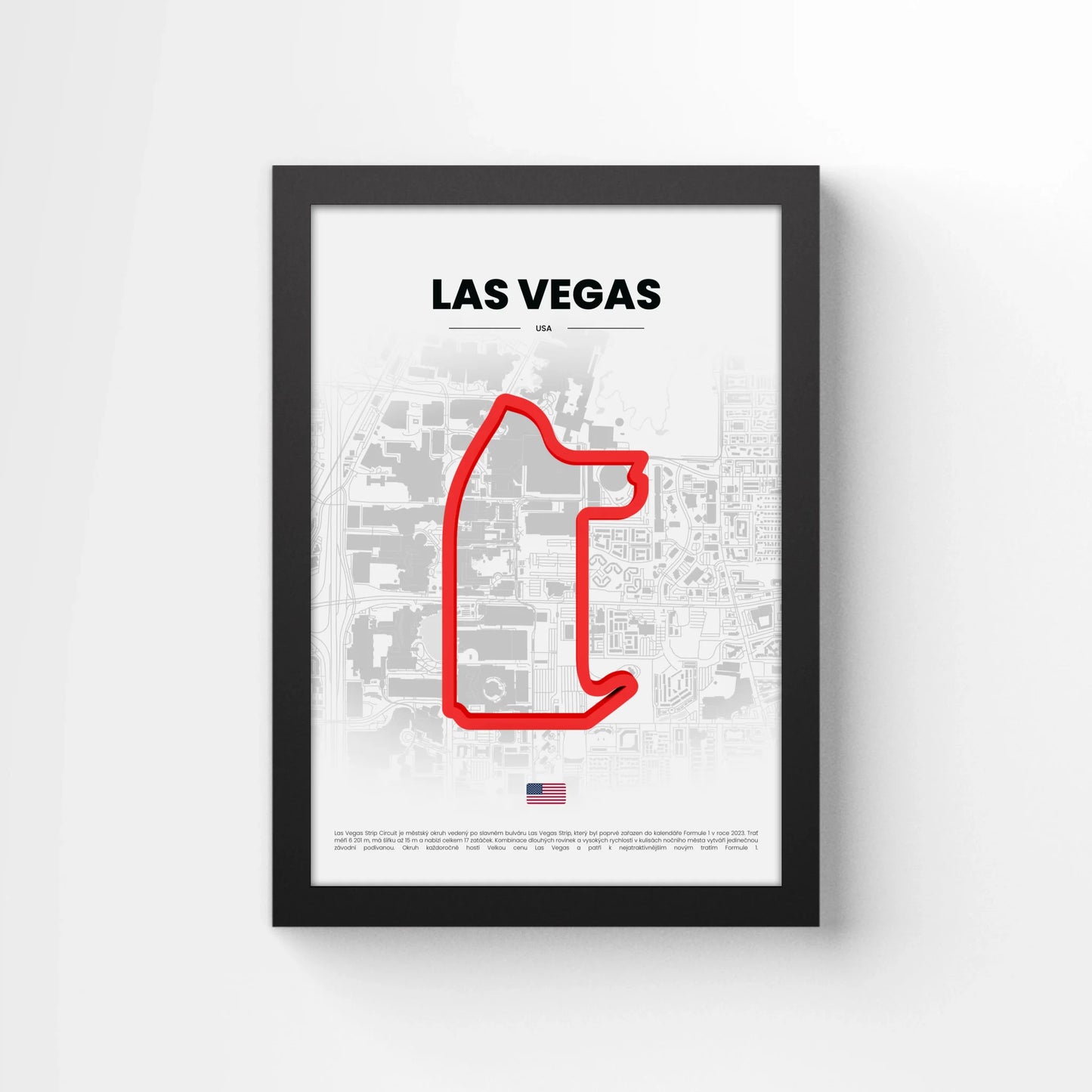 3D Obraz Okruhu - LAS VEGAS s vlastním textem
