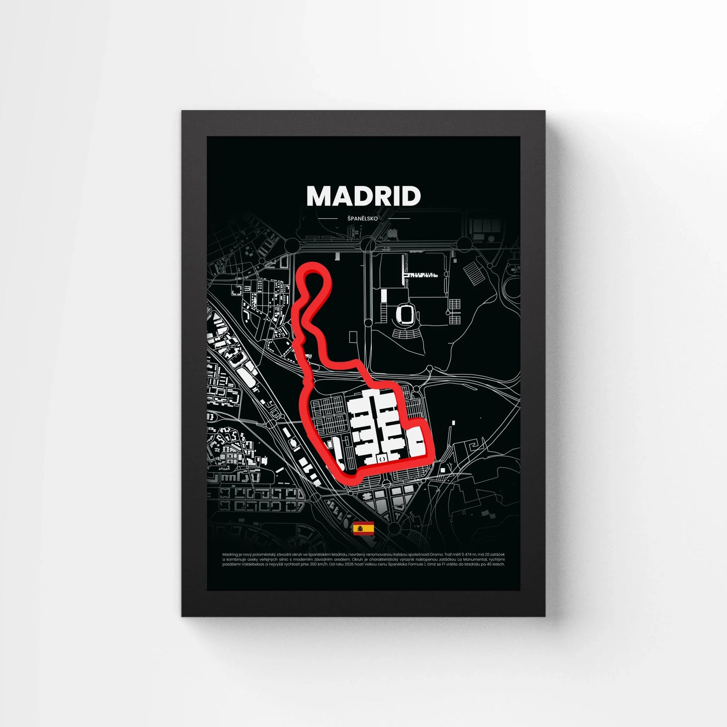 3D Obraz Okruhu - MADRID s vlastním textem