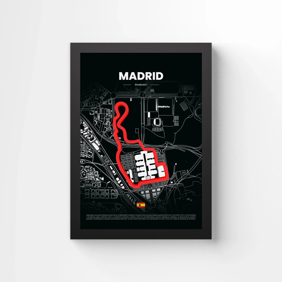 3D Obraz Okruhu - MADRID s vlastním textem
