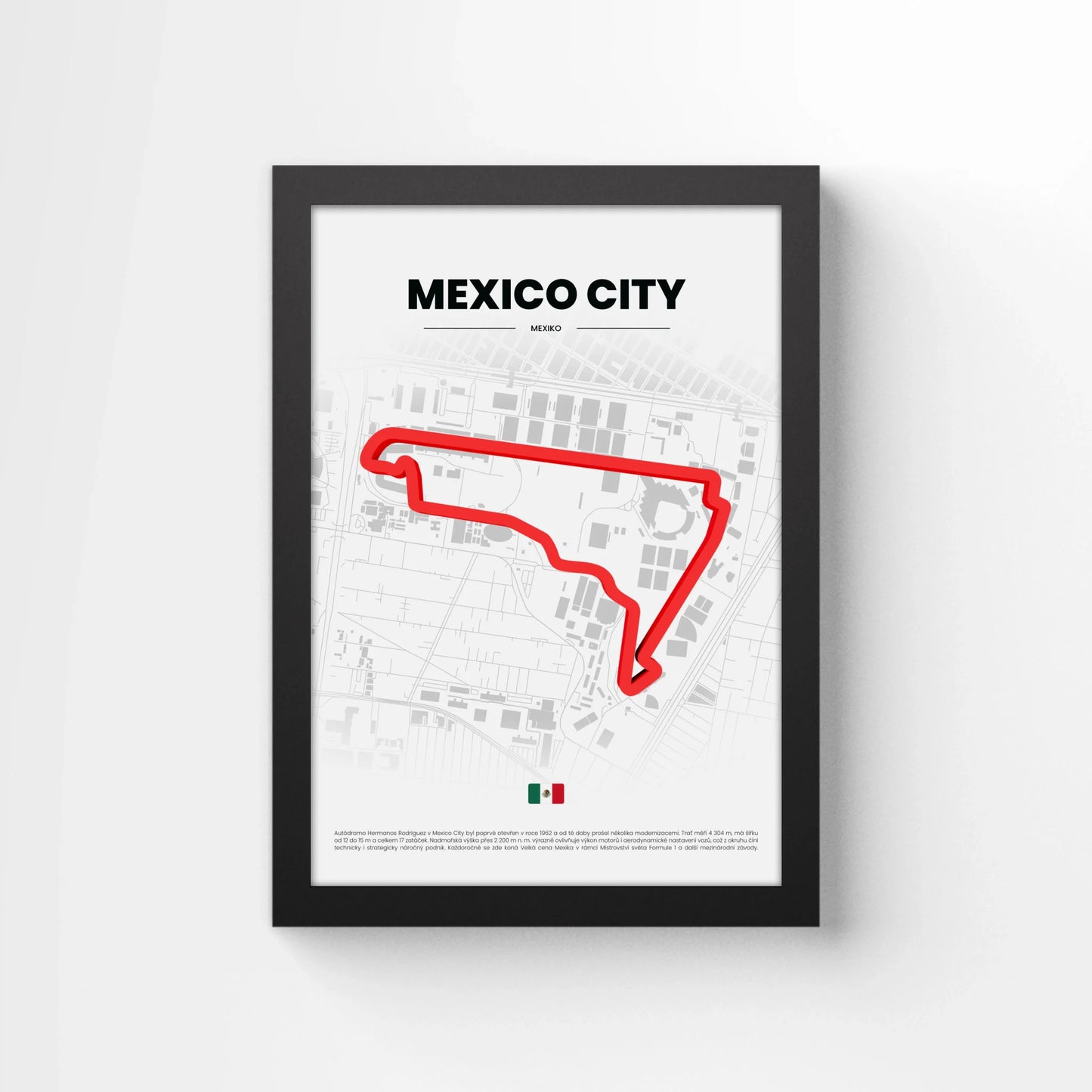 3D Obraz Okruhu - MEXICO CITY s vlastním textem