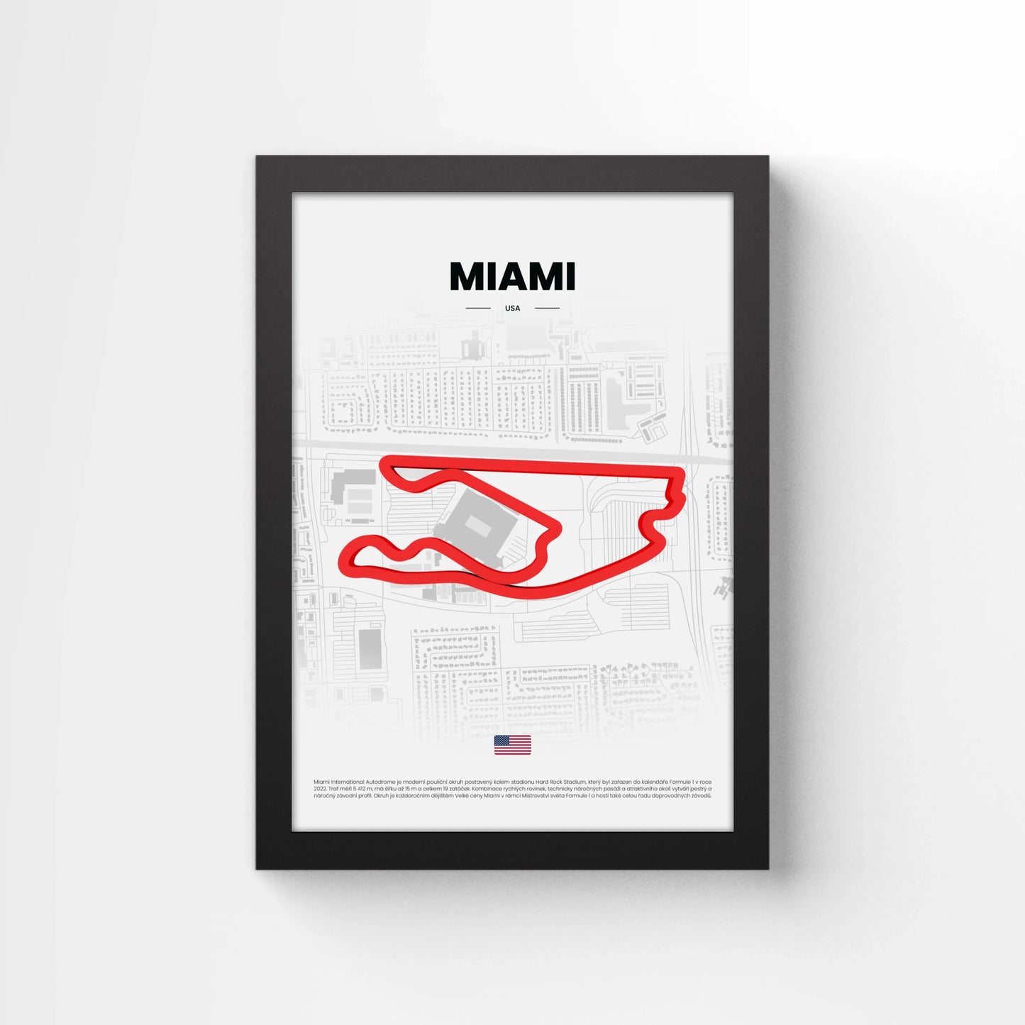 3D Obraz Okruhu - MIAMI s vlastním textem
