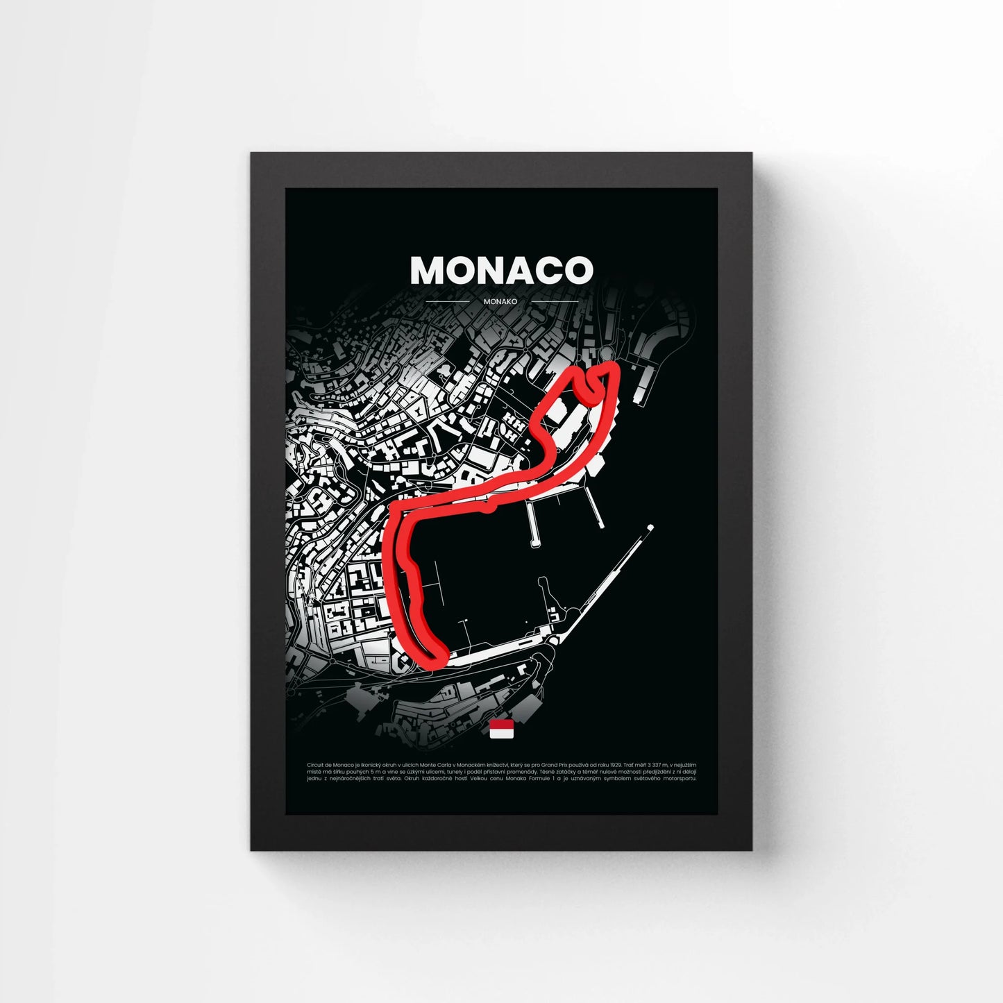 3D Obraz Okruhu - MONACO s vlastním textem