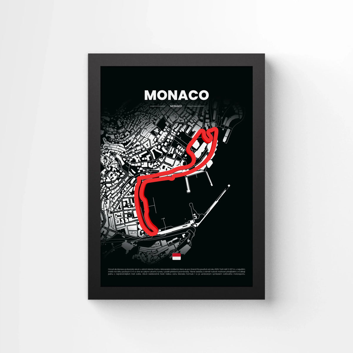 3D Obraz Okruhu - MONACO s vlastním textem