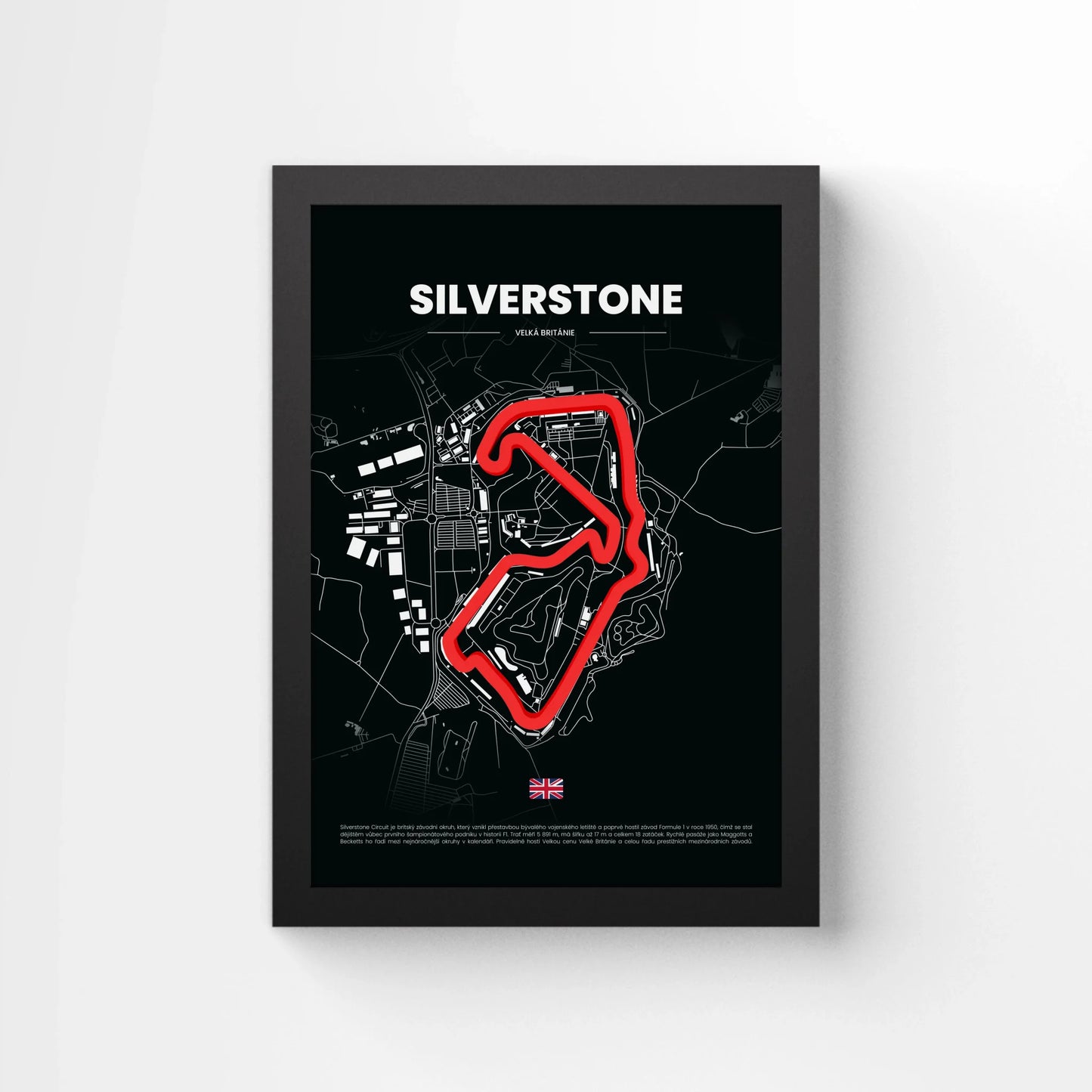 3D Obraz Okruhu - SILVERSTONE s vlastním textem