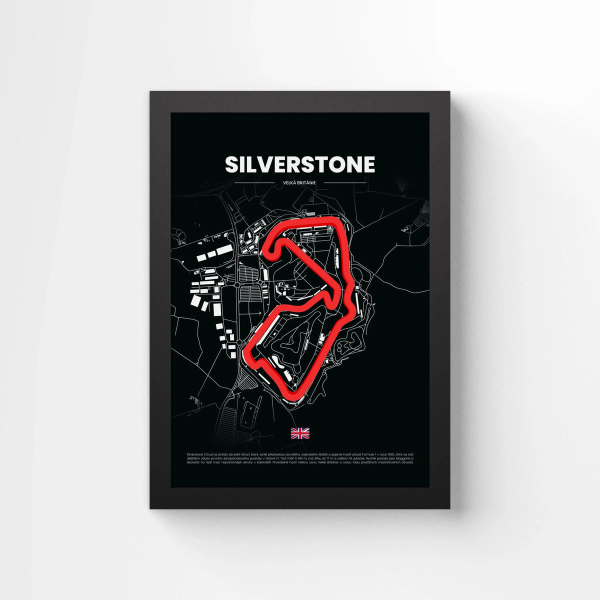 3D Obraz Okruhu - SILVERSTONE s vlastním textem