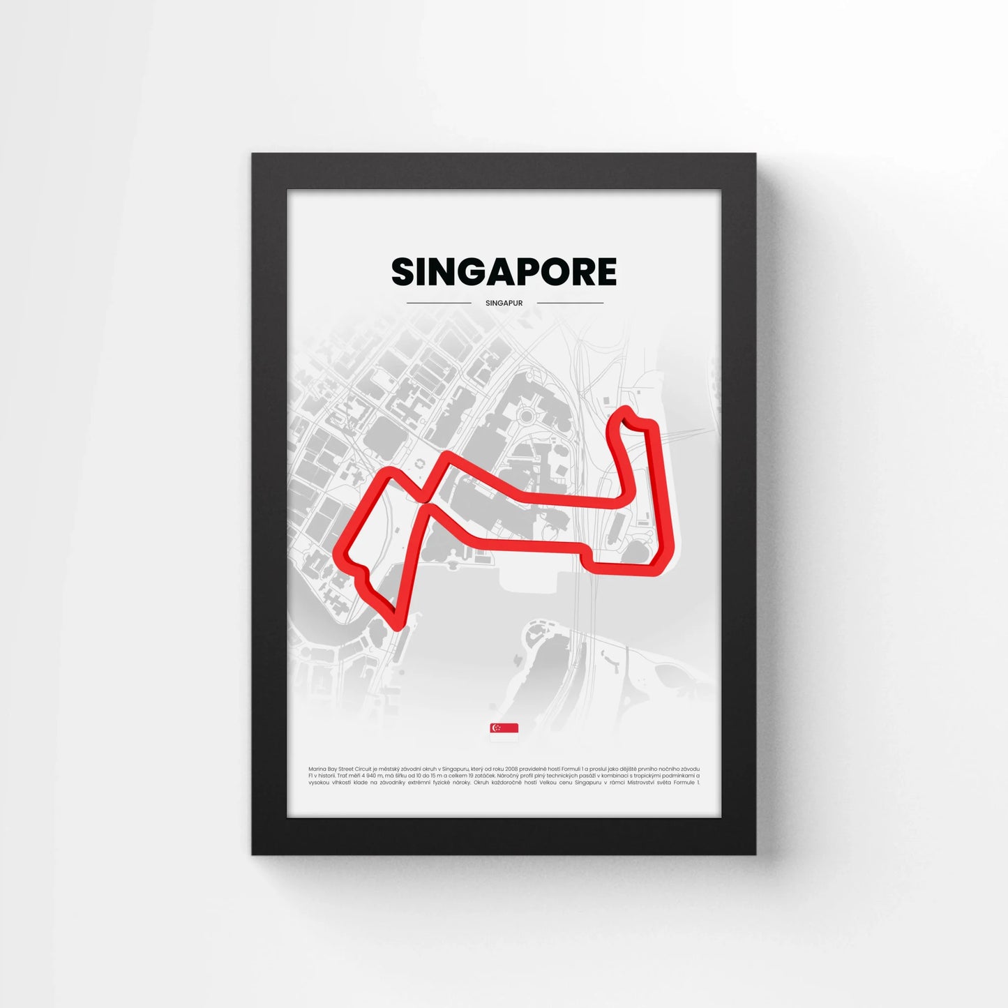 3D Obraz Okruhu - SINGAPORE s vlastním textem