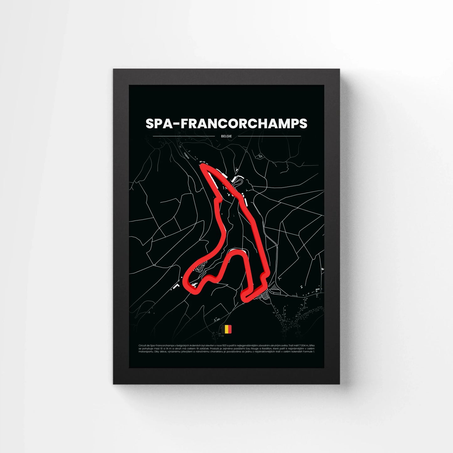 3D Obraz Okruhu - SPA-FRANCORCHAMPS s vlastním textem