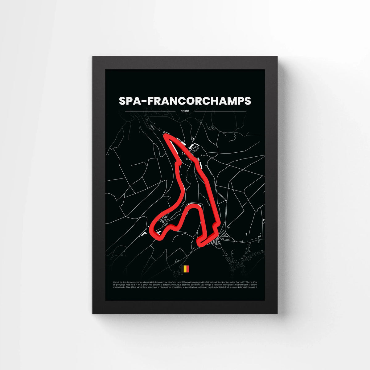 3D Obraz Okruhu - SPA-FRANCORCHAMPS s vlastním textem