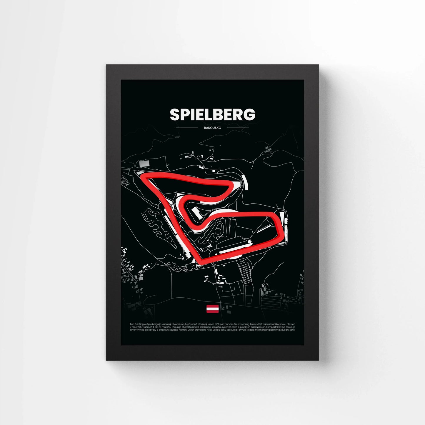 3D Obraz Okruhu - SPIELBERG [Red Bull Ring] s vlastním textem
