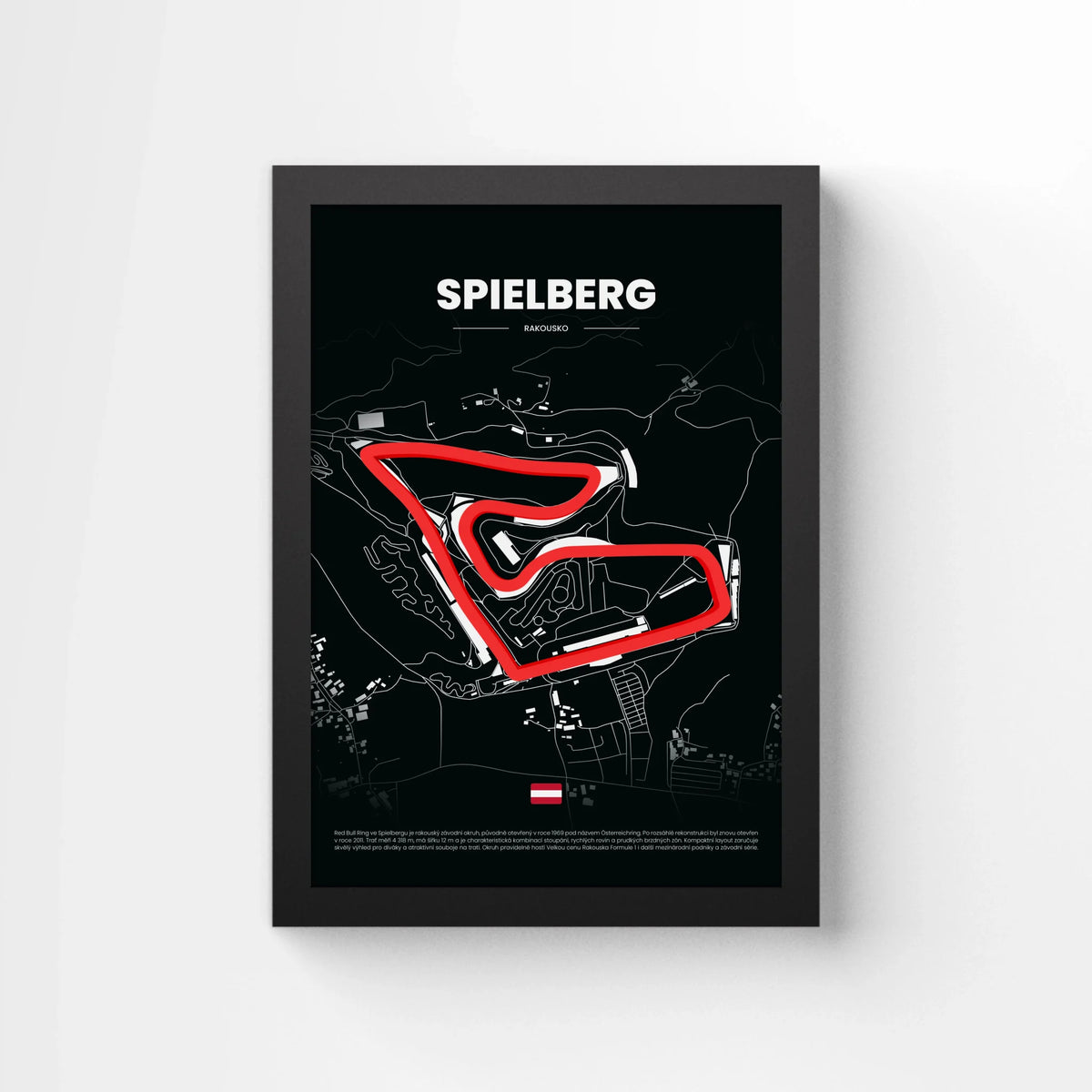 3D Obraz Okruhu - SPIELBERG [Red Bull Ring] s vlastním textem