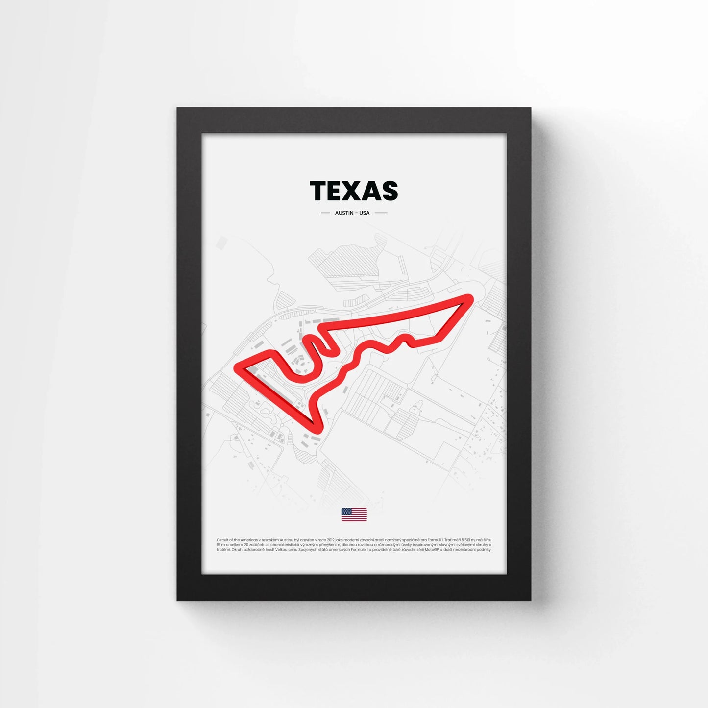 3D Obraz Okruhu - TEXAS s vlastním textem