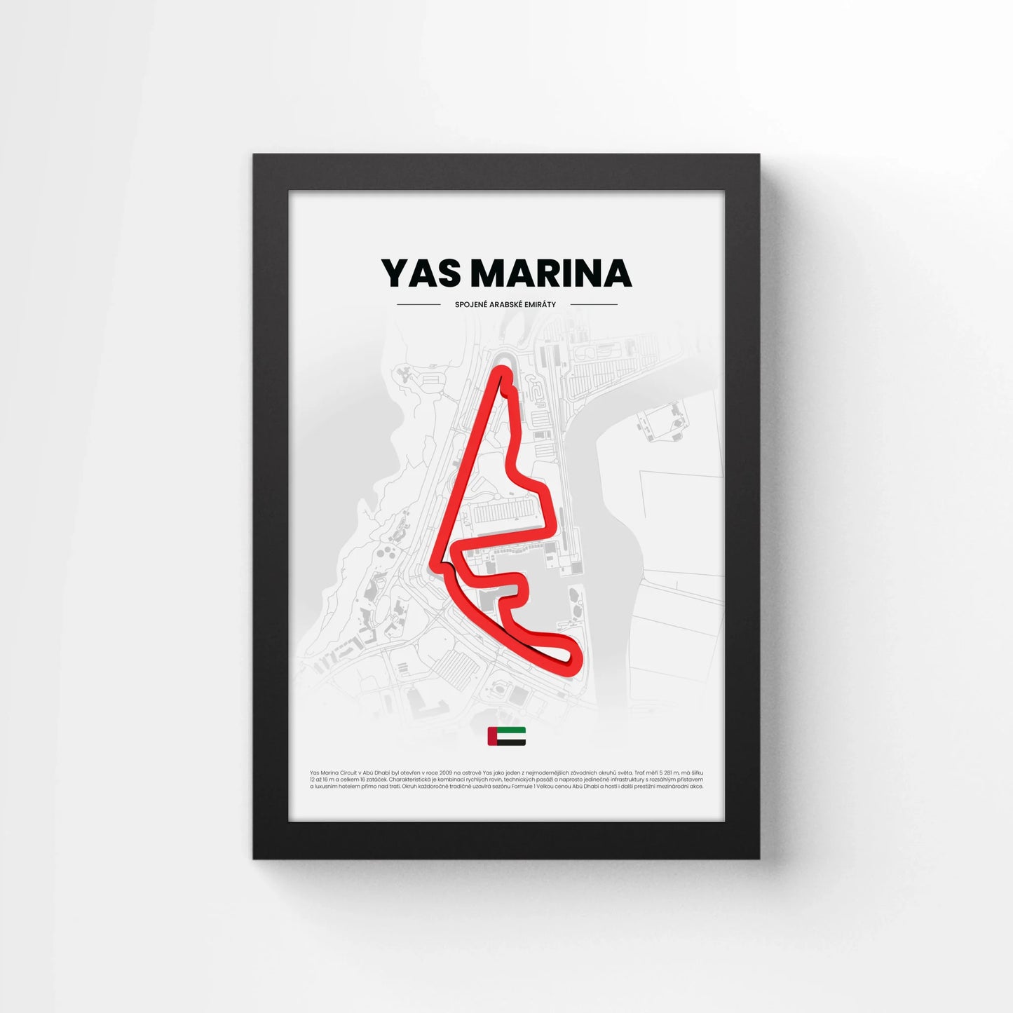 3D Obraz Okruhu - YAS MARINA s vlastním textem