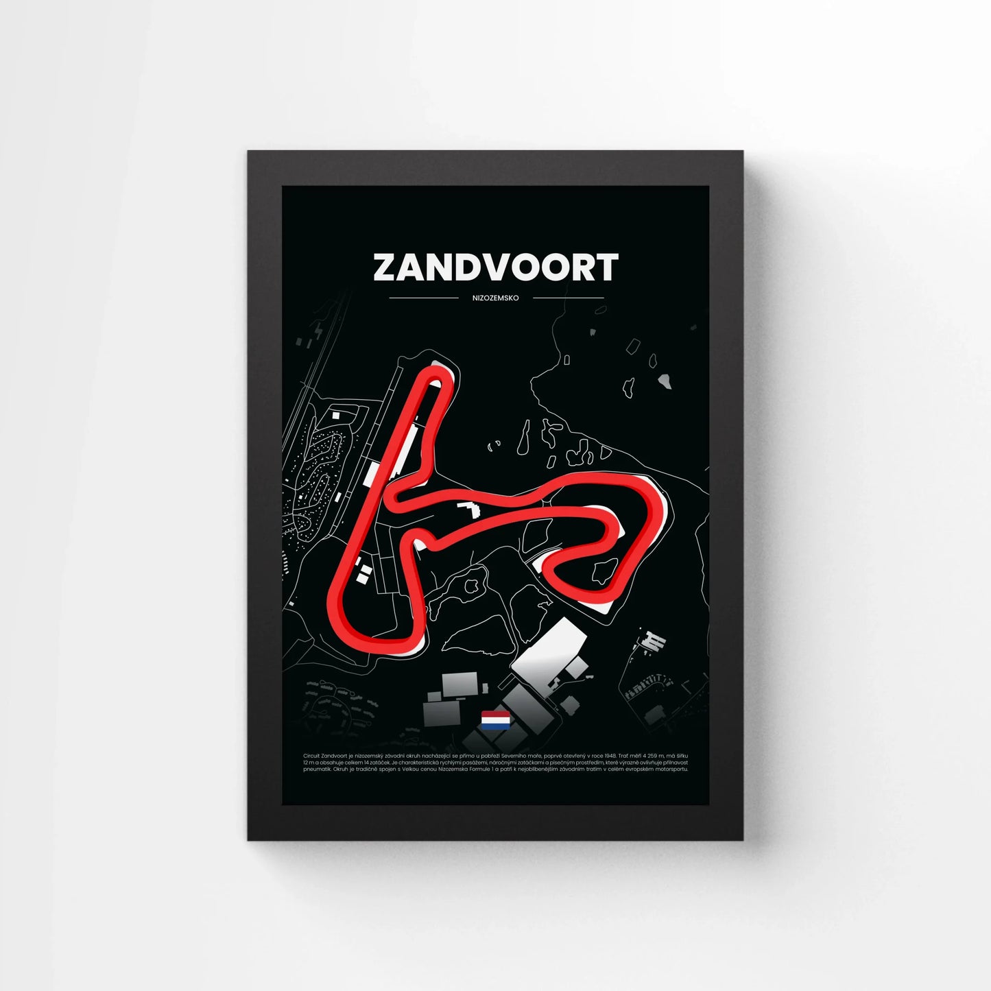 3D Obraz Okruhu - ZANDVOORT s vlastním textem
