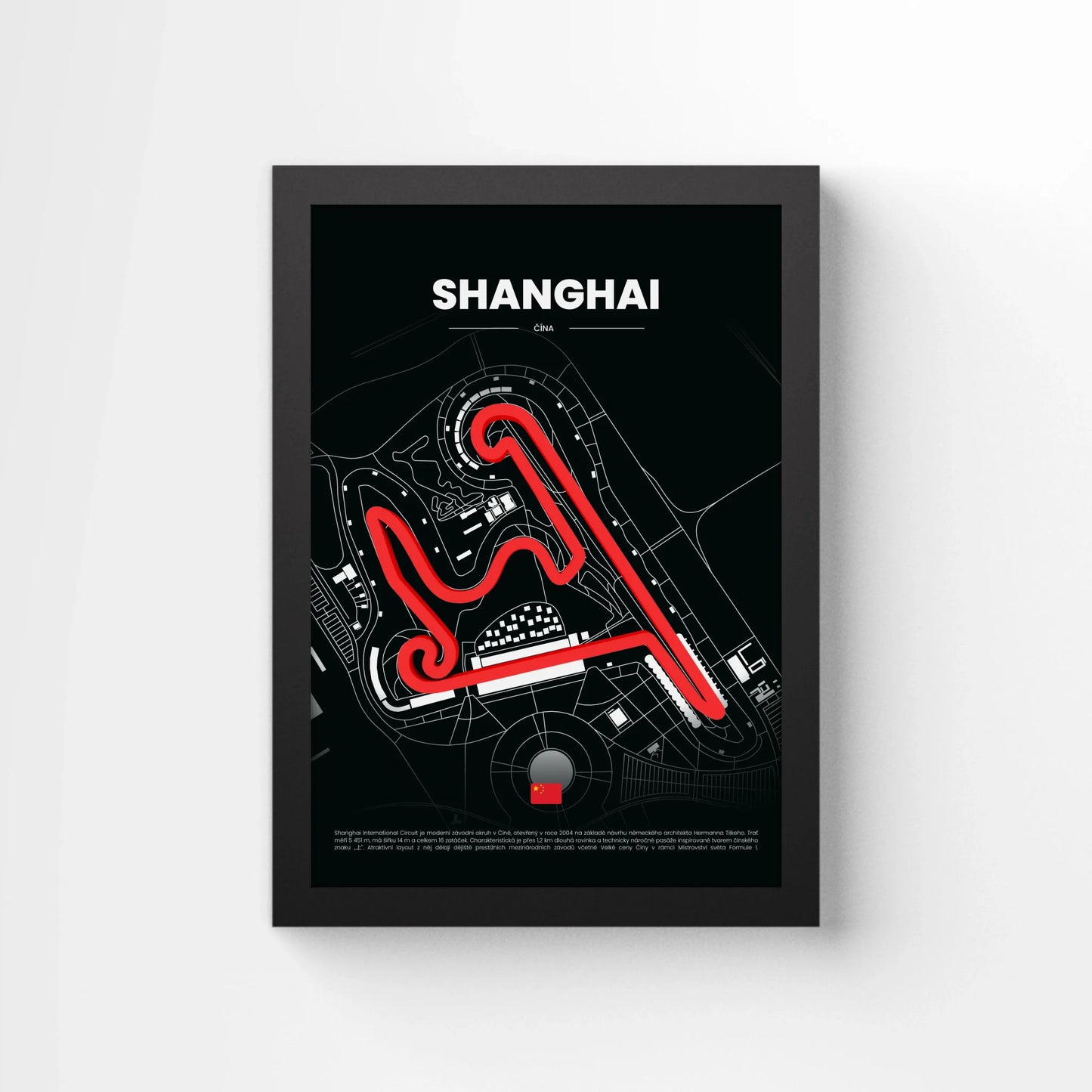 3D Obraz Okruhu - SHANGHAI s vlastním textem